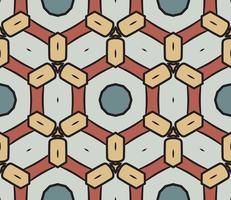 Abstract colorful doodle geometric flower seamless pattern. Floral background. Kaleidoscope mosaic, geo tile of thin line ornament. vector