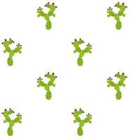 Cactus, Opuntia with fruits seamless pattern on white background. vector