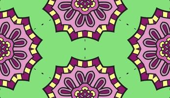 Abstract colorful doodle geometric flower seamless pattern. Floral background. Mosaic, geo tile of thin line ornament. vector