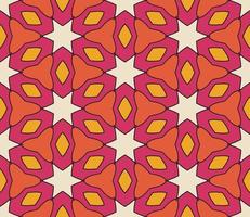 Abstract colorful doodle geometric flower seamless pattern. Floral background. Kaleidoscope mosaic, geo tile of thin line ornament. vector