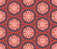 Abstract colorful doodle geometric flower seamless pattern. Floral background. Kaleidoscope mosaic, geo tile of thin line ornament. vector