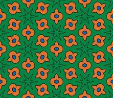 Abstract colorful doodle geometric flower seamless pattern. Floral background. Kaleidoscope mosaic, geo tile of thin line ornament. vector
