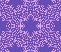 Abstract colorful doodle geometric flower seamless pattern. Floral background. Kaleidoscope mosaic, geo tile of thin line ornament. vector