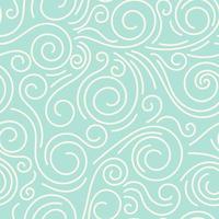 Abstract hand drawn doodle thin line wavy seamless pattern. Curly linear sky or sea messy background. vector