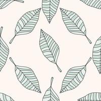 Tropical background with  hand drawn palm leaves on white. Tropic seamless pattern. vector