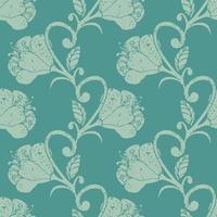 Colorful hand drawn floral seamless pattern. Abstract background with grunge flowers. vector