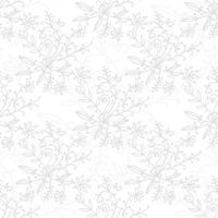 Floral damask seamless pattern with branches and flowers. vector