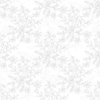 Floral damask seamless pattern with branches and flowers. vector