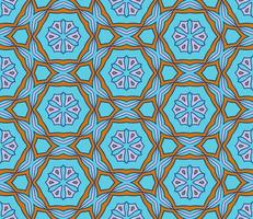 Abstract colorful doodle geometric flower seamless pattern. Floral background. Kaleidoscope mosaic, geo tile of thin line ornament. vector