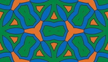 Abstract colorful doodle geometric flower seamless pattern. Floral background. Kaleidoscope mosaic, geo tile of thin line ornament. vector