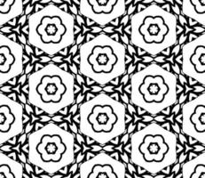 Abstract colorful doodle geometric flower seamless pattern. Floral background. Kaleidoscope mosaic, geo tile of thin line ornament. vector