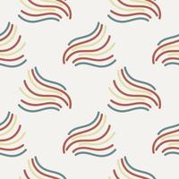 Abstract linear curly seamless pattern. Polka dot swirl background. Damask. Infinity wrapping paper. vector