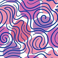 Abstract  hand drawn doodle thin line wavy seamless pattern. Curly linear messy background.