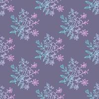 Floral damask seamless pattern with branches and flowers. vector