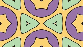 Abstract colorful doodle geometric flower seamless pattern. Floral background. Kaleidoscope mosaic, geo tile of thin line ornament. vector