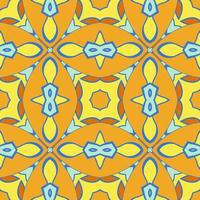 Abstract colorful doodle geometric flower seamless pattern. Floral background. Kaleidoscope mosaic, geo tile of thin line ornament. vector
