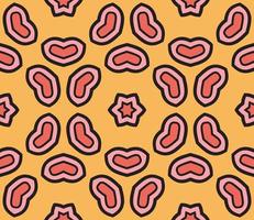 Abstract colorful doodle geometric flower seamless pattern. Floral background. Kaleidoscope mosaic, geo tile of thin line ornament. vector