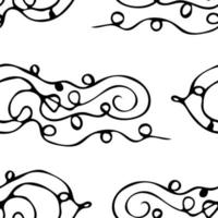 Abstract seamless pattern with hand drawn curly lines. vector