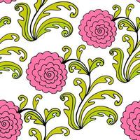 Colorful seamless pattern with cute flowers, floral background. vector