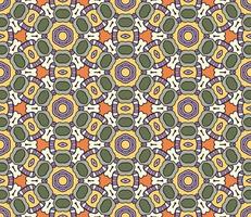 Abstract colorful doodle geometric flower seamless pattern. Floral background. Mosaic, geo tile of thin line ornament. vector