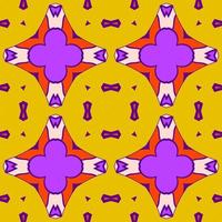 Abstract colorful doodle geometric flower seamless pattern. Floral background. Kaleidoscope mosaic, geo tile of thin line ornament. vector