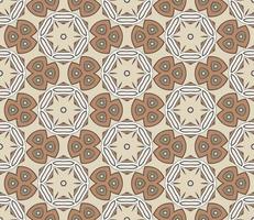 Abstract colorful doodle geometric flower seamless pattern. Floral background. Kaleidoscope mosaic, geo tile of thin line ornament. vector