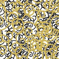 Abstract hand drawn doodle thin line wavy seamless pattern. Curly linear messy background. vector
