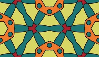 Abstract colorful doodle geometric flower seamless pattern. Floral background. Kaleidoscope mosaic, geo tile of thin line ornament. vector
