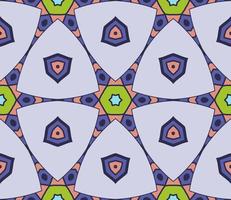 Abstract colorful doodle geometric flower seamless pattern. Floral background. Kaleidoscope mosaic, geo tile of thin line ornament. vector