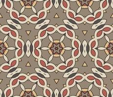 Abstract colorful doodle geometric flower seamless pattern. Floral background. Kaleidoscope mosaic, geo tile of thin line ornament. vector