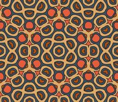 Abstract colorful doodle geometric flower seamless pattern. Floral background. Kaleidoscope mosaic, geo tile of thin line ornament. vector