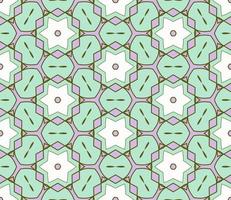 Abstract colorful doodle geometric flower seamless pattern. Floral background. Kaleidoscope mosaic, geo tile of thin line ornament. vector