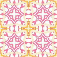 Abstract colorful doodle geometric flower seamless pattern. Floral background. Kaleidoscope mosaic, geo tile of thin line ornament. vector