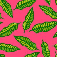 Cute cartoon flower seamless pattern. Background with plant, branch, leaves. Wrapping paper, textile. vector