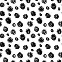 Geometrical background with scribble uneven circles. Abstract round seamless pattern. Messy hand drawn dots pattern on white background. vector