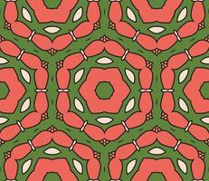 Abstract colorful doodle geometric flower seamless pattern. Floral background. Kaleidoscope mosaic, geo tile of thin line ornament. vector