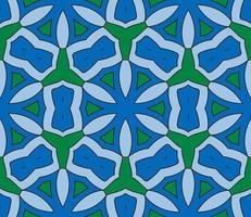 Abstract colorful doodle geometric flower seamless pattern. Floral background. Kaleidoscope mosaic, geo tile of thin line ornament. vector