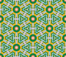 Abstract colorful doodle geometric flower seamless pattern. Floral background. Kaleidoscope mosaic, geo tile of thin line ornament. vector