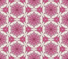 Abstract colorful doodle geometric flower seamless pattern. Floral background. Kaleidoscope mosaic, geo tile of thin line ornament. vector