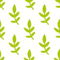 Cute cartoon flower seamless pattern. Background with plant, branch, leaves. Wrapping paper, textile. vector