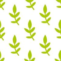 Cute cartoon flower seamless pattern. Background with plant, branch, leaves. Wrapping paper, textile. vector