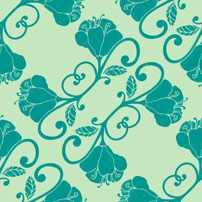 Colorful hand drawn floral seamless pattern. Abstract background with grunge flowers.