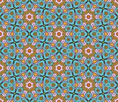 Abstract colorful doodle geometric flower seamless pattern. Floral background. Kaleidoscope mosaic, geo tile of thin line ornament. vector