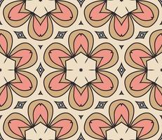 Abstract colorful doodle geometric flower seamless pattern. Floral background. Kaleidoscope mosaic, geo tile of thin line ornament. vector