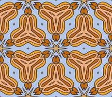 Abstract colorful doodle geometric flower seamless pattern. Floral background. Kaleidoscope mosaic, geo tile of thin line ornament. vector