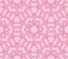 Abstract colorful doodle geometric flower seamless pattern. Floral background. Kaleidoscope mosaic, geo tile of thin line ornament. vector
