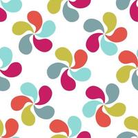 Abstract colorful seamless pattern with swirls. Abstract flowers on a white background. vector