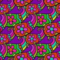 Paisley floral de patrones sin fisuras con flor. fondo brillante vector