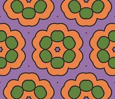 Abstract colorful doodle geometric flower seamless pattern. Floral background. Kaleidoscope mosaic, geo tile of thin line ornament. vector
