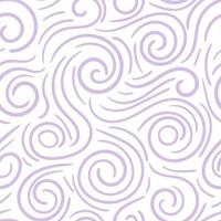 Abstract hand drawn doodle thin line wavy seamless pattern. Curly linear messy background. vector